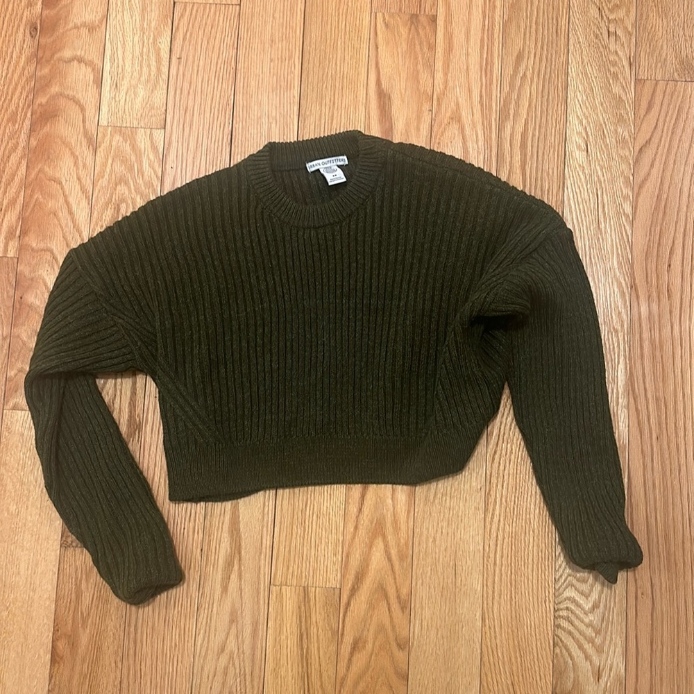 Urban Outfitters Army Green Cropped Sweater